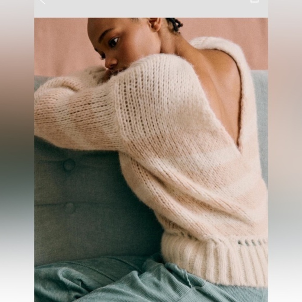 Sezane Cream Knit Sweater
